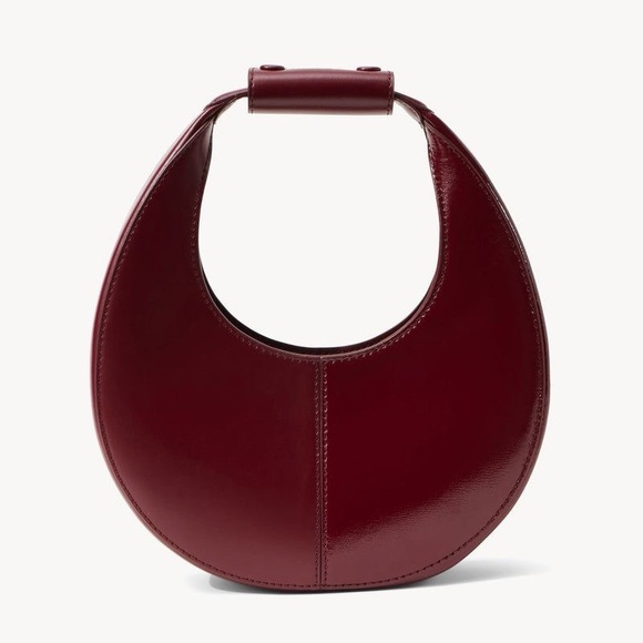 STAUD Handbags - STAUD Moon Mini Split Leather Crossbody Bag Bordeaux